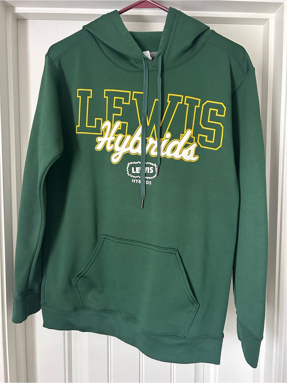 Gildan Green Hoodie with Yellow & White Lewis Graphic